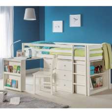 Rayon Wooden Sleep Station Bunk Bed In Stone White - UK