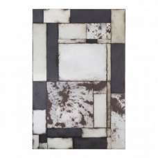 Raze Mosaic Asymmetric Wall Mirror In Antique Black Frame - UK