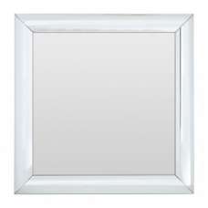Recon Square Wall Bedroom Mirror In Thick Silver Frame - UK