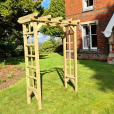 Redbridge Small Wooden Garden Arch In Natural - UK