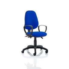 Redmon Fabric Office Chair In Blue With Loop Arms - UK