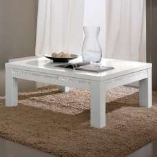 Regal Coffee Table In White With Gloss Lacquer Cromo Decor - UK