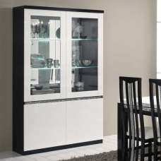 Regal Display Cabinet In Black White Gloss And Cromo Decor LED - UK