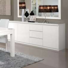Regal Sideboard In White With High Gloss Lacquer And 3 Doors - UK