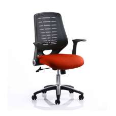 Relay Task Black Back Office Chair With Tabasco Red Seat - UK
