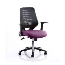 Relay Task Black Back Office Chair With Tansy Purple Seat - UK