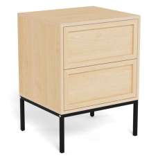 Rennes Wooden Bedside Cabinet With 2 Drawers - Wild Oak - UK