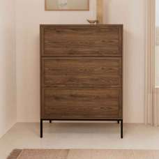Rennes Wooden Chest Of 3 Drawers - Smoked Oak - UK