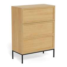 Rennes Wooden Chest Of 3 Drawers - Wild Oak - UK