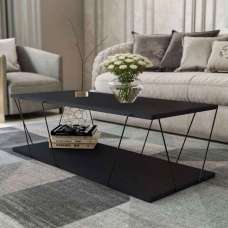 Renova Wooden Coffee Table with Metal Frame in Anthracite - UK