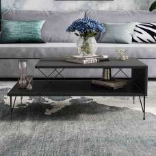 Renova Wooden Coffee Table with Metal Legs in Anthracite - UK