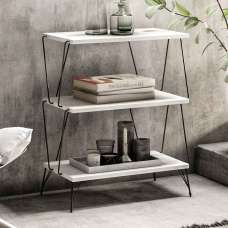 Renova Wooden Side Table with Metal Frame in White - UK