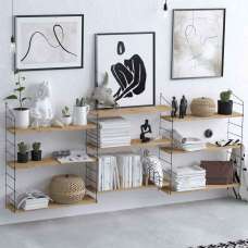 Renova Wooden Wall Hung Shelving Unit in Oak - UK