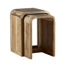 Reverso Wooden Nest Of 2 Tables In Two Tone Oak - UK