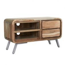 Reverso Wooden TV Stand Medium In Reclaimed Iron And Wood - UK