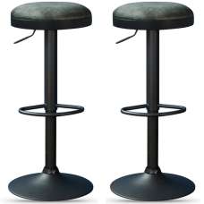 Rexford Olive Fabric Gas Lift Stools - Pair - UK