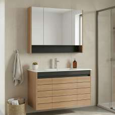 Ricato 1010mm Wooden Bathroom Furniture Set in Oak - UK