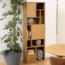 Ridgeway Wooden Bookcase With 3 Doors In Oak - UK