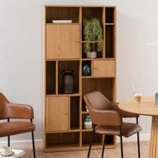 Ridgeway Wooden Bookcase With 3 Doors - Oak - UK