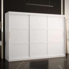 Rieti I Wooden Wardrobe 2 Sliding Doors 250cm In White - UK