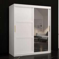 Rieti II Mirrored Wardrobe 2 Sliding Doors 150cm In White - UK
