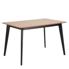 Riga Wooden Dining Table Rectangular In Black And Oak - UK