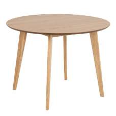 Riga Wooden Dining Table Round Small In Oak - UK