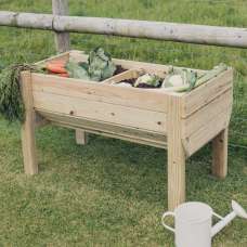 Rimouski Small Wooden Garden Vegetable Planter In Natural - UK