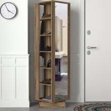 Rivaro Wooden Hallway Coat Stand with Mirror in Walnut - UK