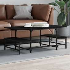 Rivas Wooden Coffee Table In Black - UK