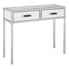 Rivota Mirrored Glass Console Table With 2 Drawers In Silver - UK
