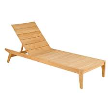 Robalt Outdoor Wooden Adjustable Sun Bed In Natural - UK