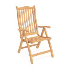 Robalt Outdoor Ascot Wooden Recliner Armchair In Natural - UK