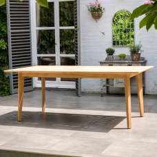 Robalt Outdoor Extending Wooden Dining Table In Natural - UK