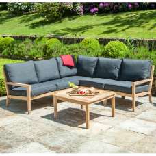 Robalt Outdoor Lounger Set With Side Table In Oak And Grey - UK