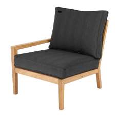 Robalt Wooden Left End Module Chair With Cushions In Natural - UK