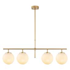 Roe 4 Light Metal Ceiling Pendant Light in Gold and White - UK