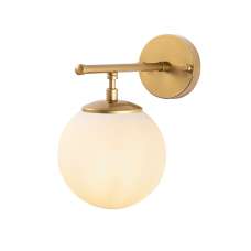 Roe Metal Wall Light in Gold and White - UK