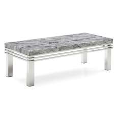 Roma Marble Top Coffee Table With Stainless Steel Frame In Grey - UK