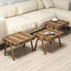 Roma Wooden Nesting Side Table in Walnut - UK
