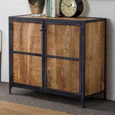 Romarin Compact Sideboard In Reclaimed Wood And Metal Frame - UK