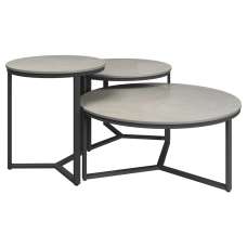 Rome Ceramic Nesting Coffee Tables In Grey - UK