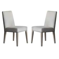 Roselle Cement Linen Fabric Dining Chairs In Pair - UK