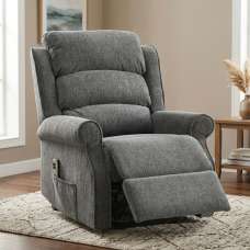 Rosenberg Fabric Dual Motor Lift Tilt Recliner Chair in Anthracite - UK