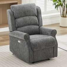 Rosenberg Fabric Electric Recliner 1 Seater Sofa - Anthracite - UK