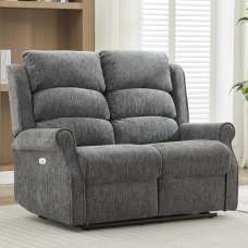 Rosenberg Fabric Electric Recliner 2 Seater Sofa - Anthracite - UK