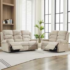 Rosenberg Fabric Electric Recliner 3+2 Seater Sofa Set - Rabbit - UK