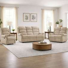 Rosenberg Fabric Recliner 3+2+1 Sofa Suite - Rabbit - UK