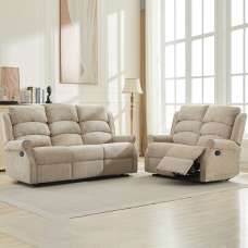 Rosenberg Fabric Recliner 3+2 Seater Sofa Set - Rabbit - UK
