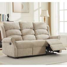 Rosenberg Fabric Recliner 3 Seater Sofa - Rabbit - UK